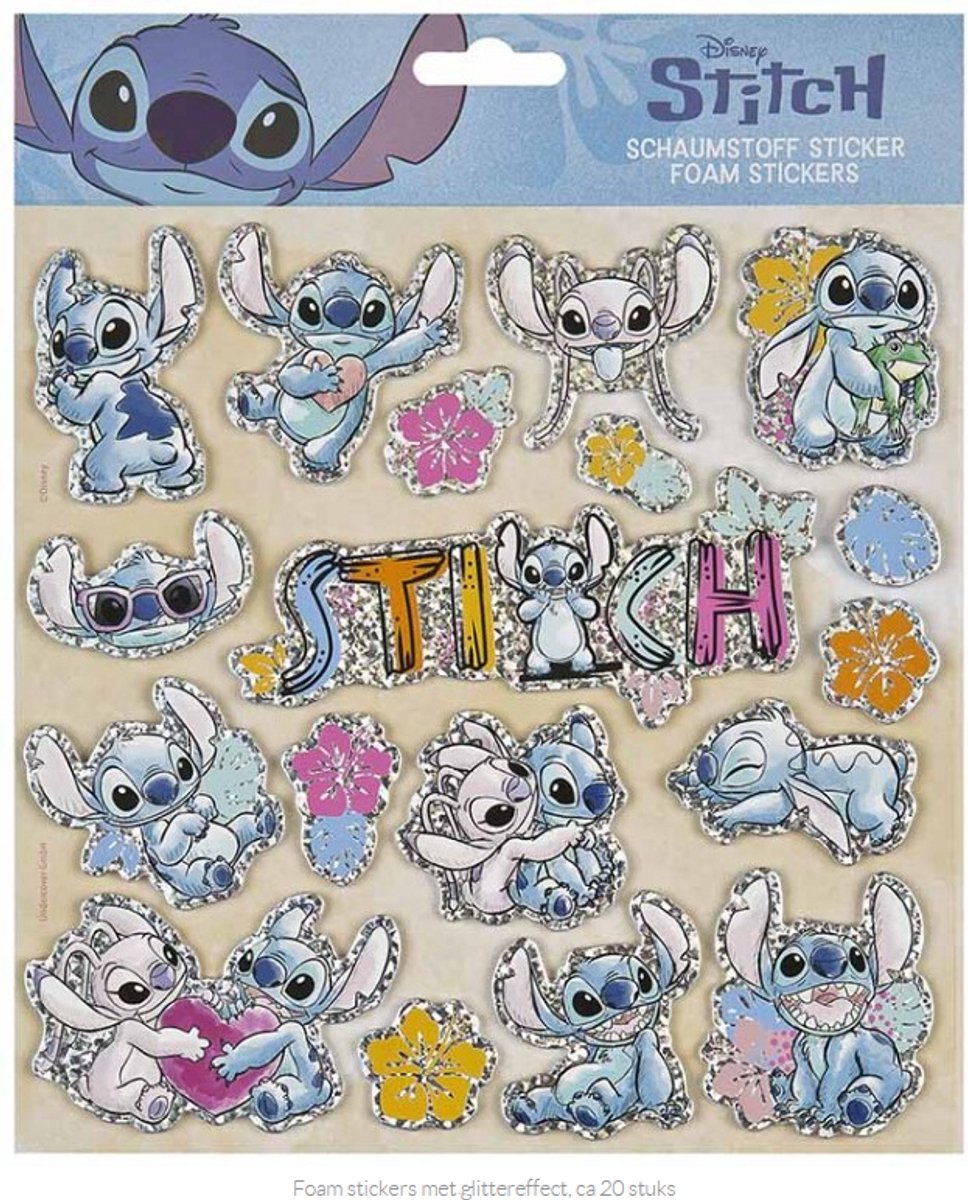 Foam stickers met glittereffect Stitch