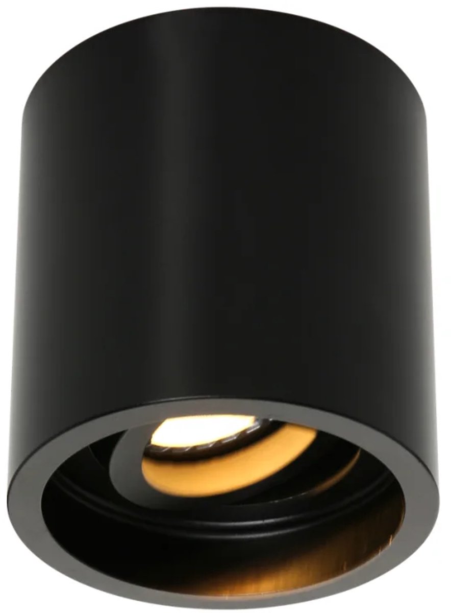 Opbouwspot Pelite Spot 1731ZW Zwart Ø8,5cm - Modern, Kantelbaar, Kunststof en Metaal - Steinhauer