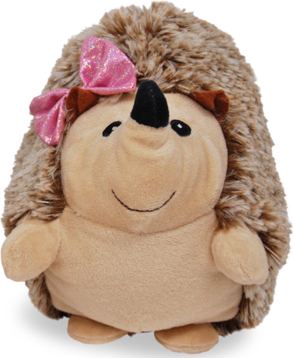 Egel met Roze Strik Pluche Knuffel 24 cm - Speelgoed Knuffels voor Kinderen Jongens Meisjes