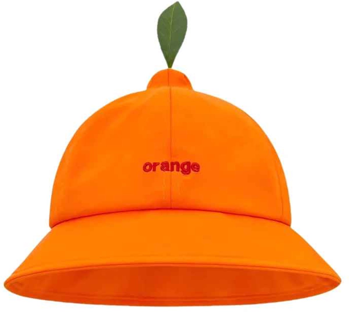 Oranje Bucket Hat Sinaasappel Design - Unisex Hoed met Blad - ‘Orange’ Geborduurd - Perfect voor Koningsdag of WK