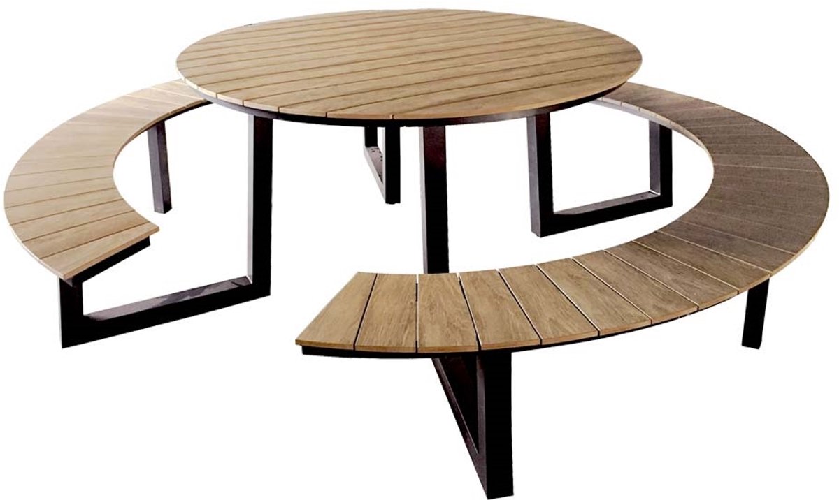 Lesli Living - Picknickset Arezzo - Antraciet - 239x139,5x74cm