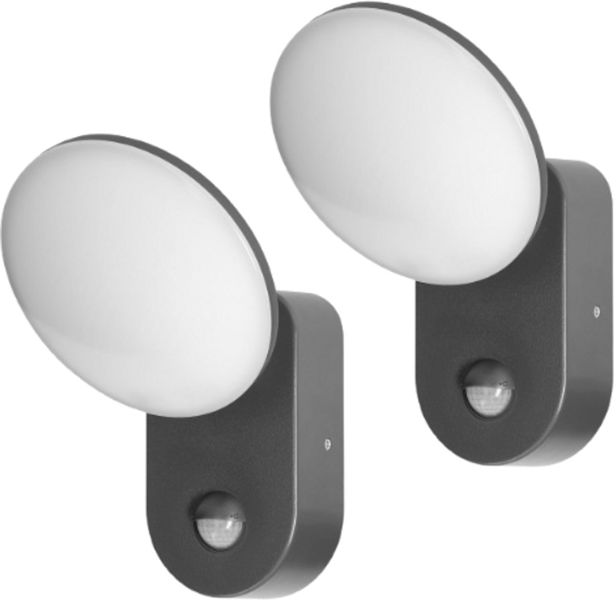 Set van 2 - Buitenlampen met Bewegingssensor RIOLIT - Tuinverlichting 4000K - Buitenverlichting met IP65 - Muurlamp 1100lm - Wandlamp buiten - Antraciet