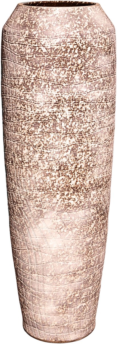 PTMD Vikki Beige Ceramic Rough High Pot Round L