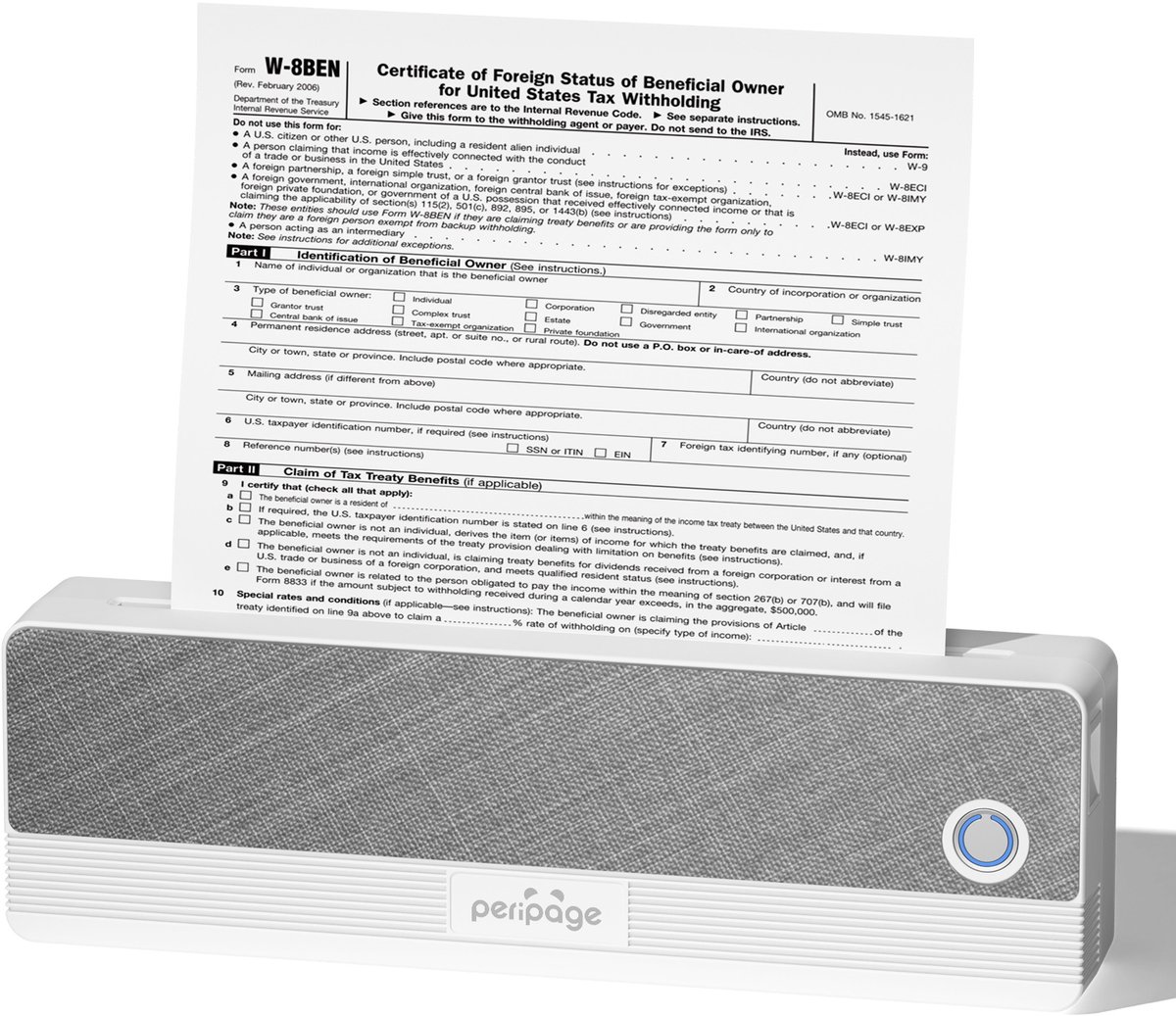 Peripage P81 - Draagbare Bluetooth Printer - Grijs - Thermisch - Mobiel- A4- Zwart Wit - Inclusief een rol thermisch papier -Draadloos - Compact - Draagbaar