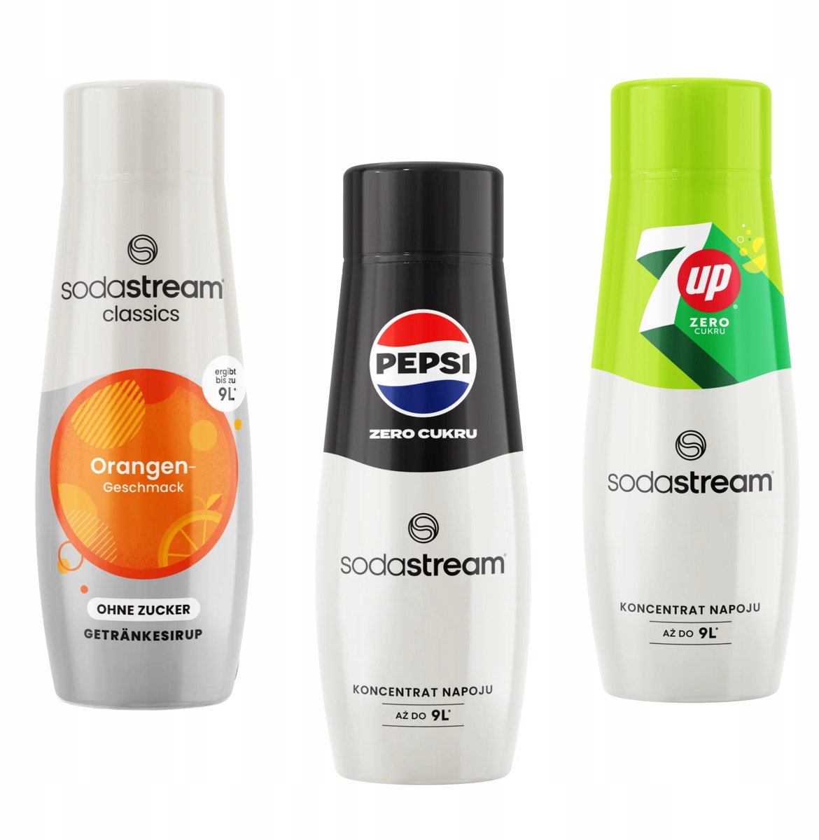 Sodastream - Drankenconcentraat Set - Orange Zero - Pepsi Max - 7up Free