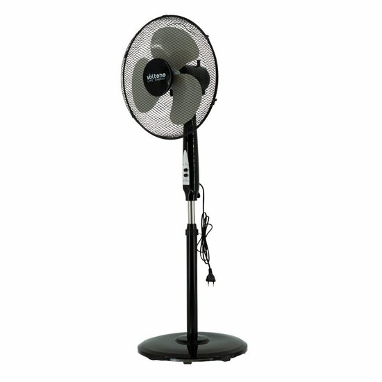 Vloerventilator Volteno VO2557 40cm zwart, 3 snelheden, oscillatie, afstandsbediening, verstelbaar, stil