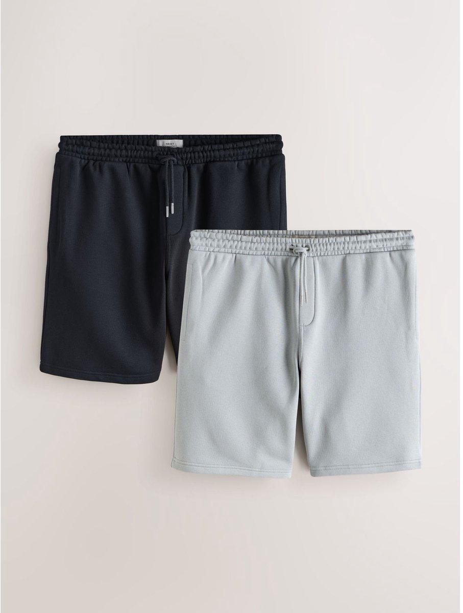 Next - Heren - Set van 2 shorts van geborsteld jersey - Grijs