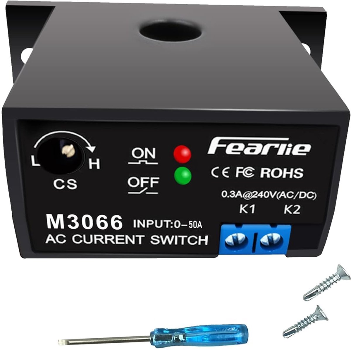 Stroommeter Schakelaar - Stroomsensor Besturing - Industriële Automatisering - Normaal Gesloten Signaal - 0-50A Bereik - M3066