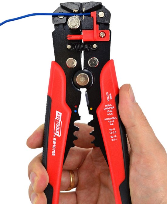 Awtools AW16705 - Strip- en Krimptang - 205mm - Ergonomisch — afbeelding 2