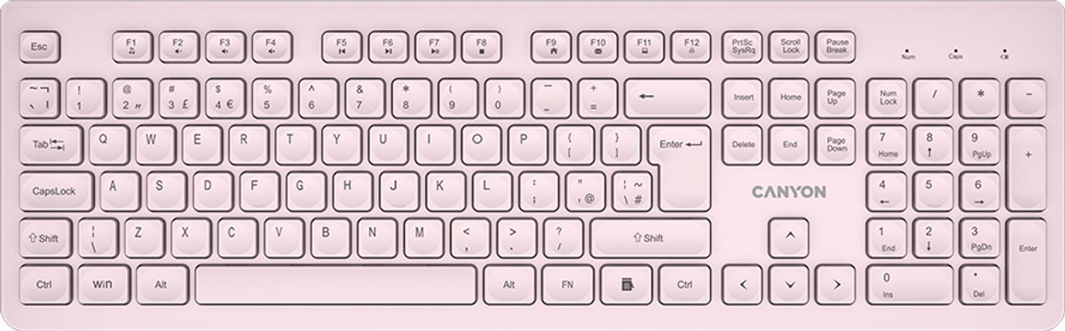 Canyon HKB-W01 - Toetsenbord - Draadloos - Beigekleurig - UK/US Indeling