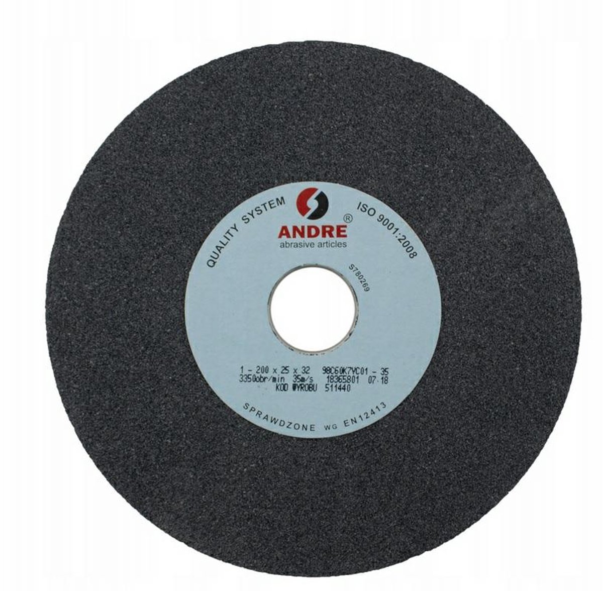 Andre T1-A Serie - Platte Schijf - 200x20x32mm - Zwarte Silicon Carbide