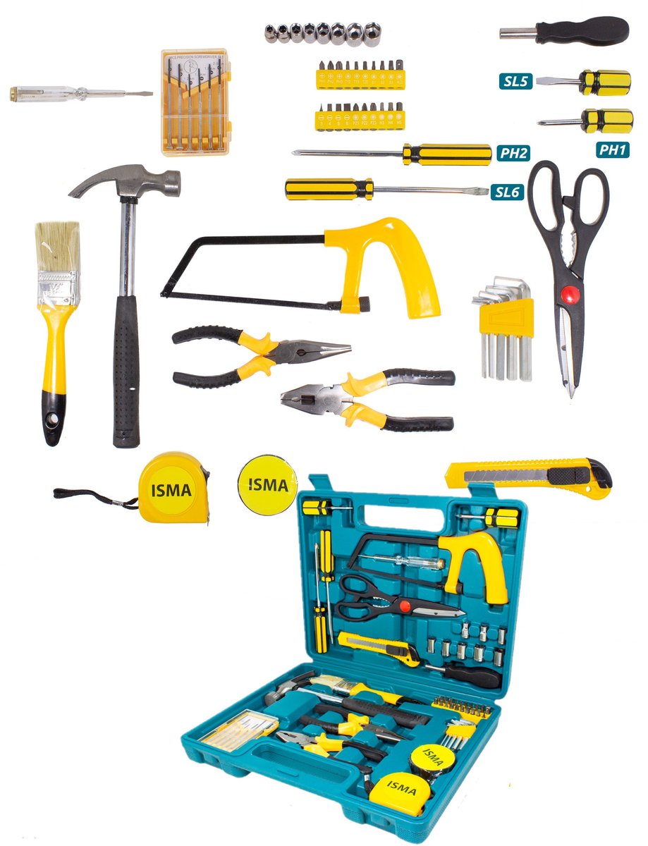 ISMA Model 2054 Serie - Gereedschapskoffer - 54-delig - Inclusief Klussen