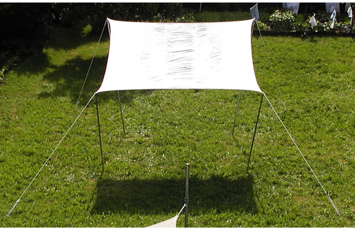 Eduplay zonnedoek waterafstotend 5x5m cream white polyester.