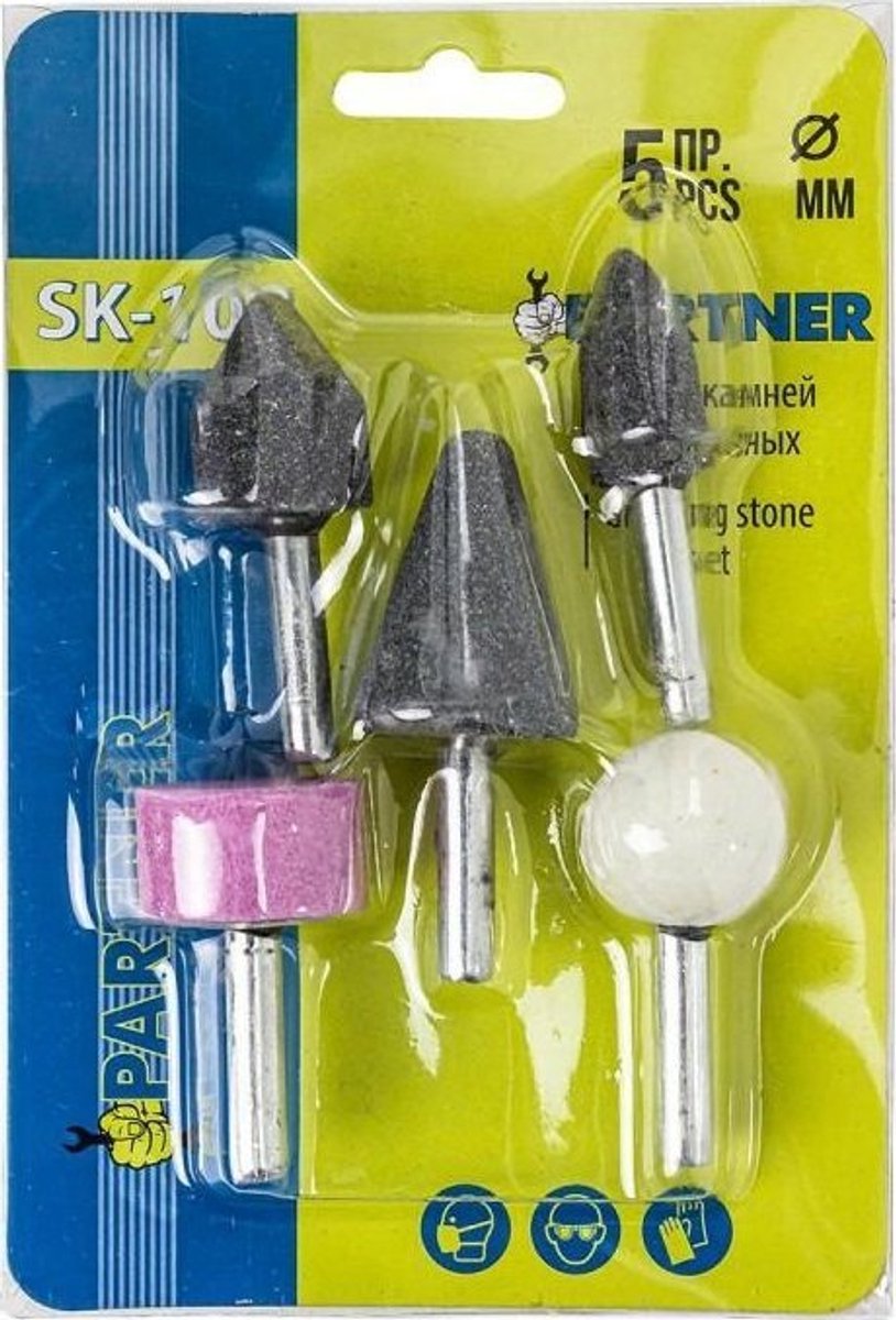 Partner PA-SK-108 - Set Slijpstenen - 6 mm Grijper - 5 Delige Set