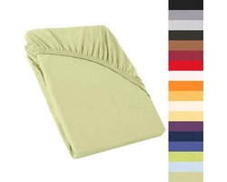 Hoeslaken - Bedtextiel Molton - Boxspring Waterbed - Huidvriendelijk Katoen - 140x200-160x200 - Pistachegroen