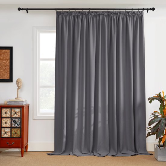 Rideaux NICETOWN à galon plissé - Occultants - 200 x 245 cm - Grijs - Set de 1