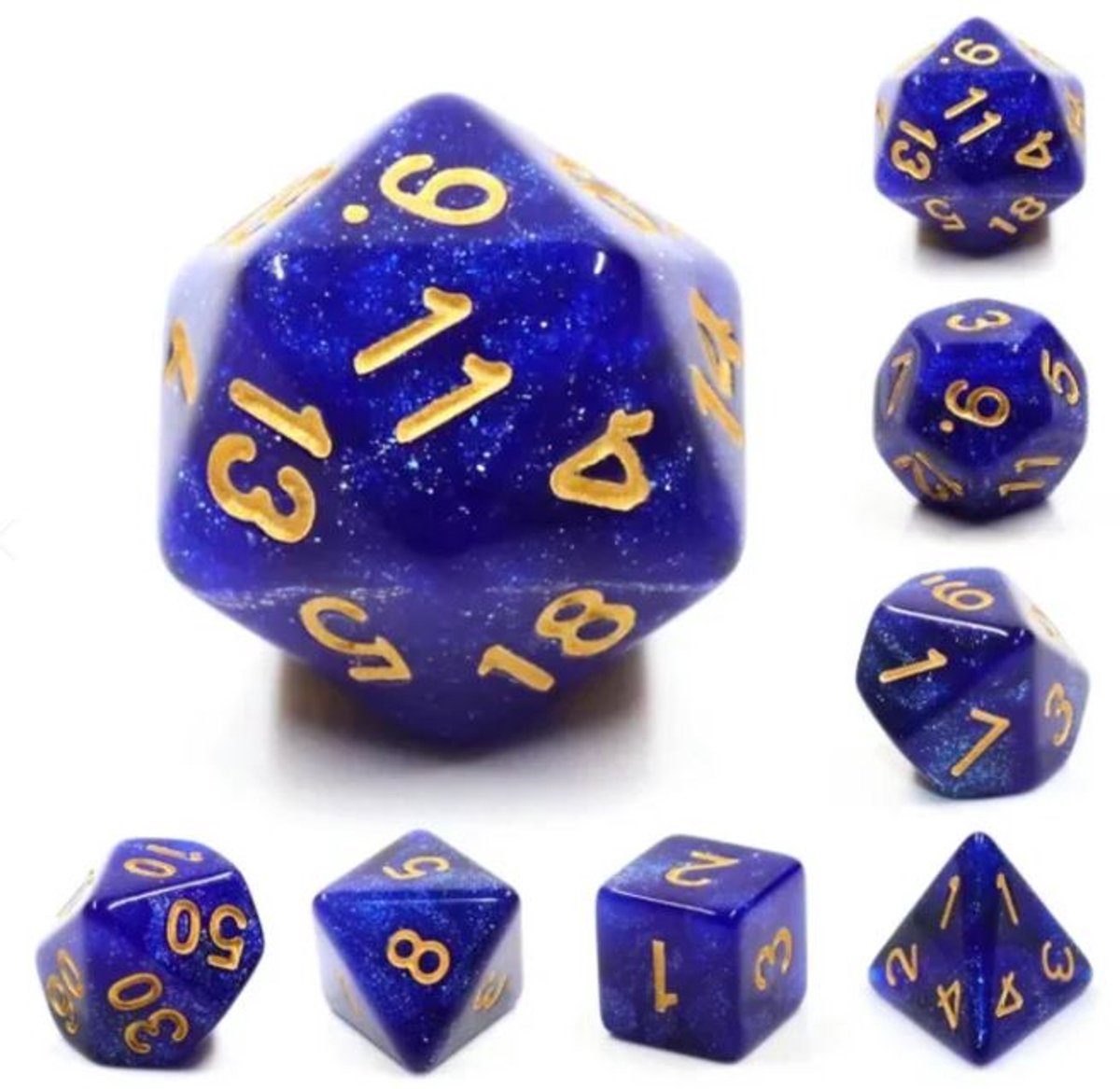 Foam Brain Games dobbelstenen set Black & Blue Galaxy - RPG spel - multicolor.