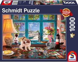 Schmidt - Legpuzzel - Aan de puzzeltafel - 1000 stukjes - Volwassenen - vanaf 12 jaar