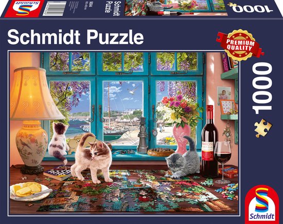 Schmidt - Legpuzzel - Aan de puzzeltafel - 1000 stukjes - Volwassenen - vanaf 12 jaar