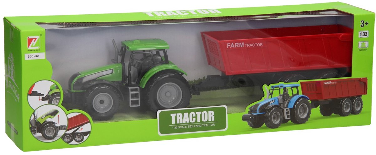 Tractor met Aanhanger 1:32