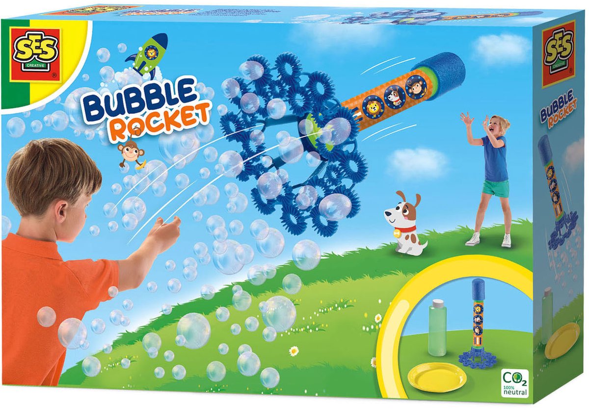 SES - Bubble raket - sterk bellenblaassop - goed uitwasbaar - voor eindeloos bellen plezier