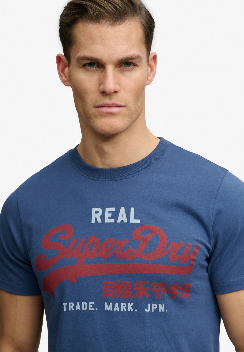 Superdry T-shirt Vl Classic Tee M1012451a Hampton Mannen Blauw