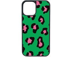 Telefoonhoesje - GROEN ROZE PANTERPRINT - Iphone 16 Plus