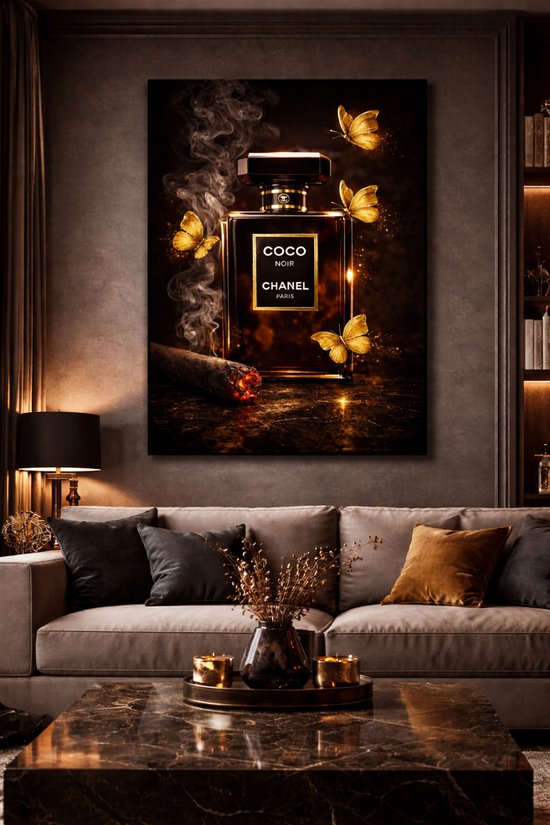 coco chanel tableau nouveau style sur plexiglas 50x80cm