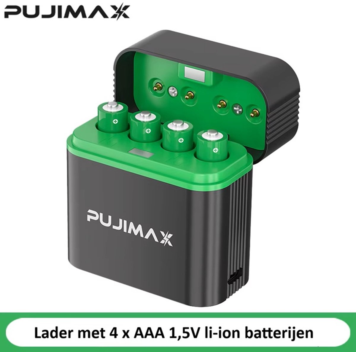Batterijlader met 4 x AAA Li-ion oplaadbare batterijen