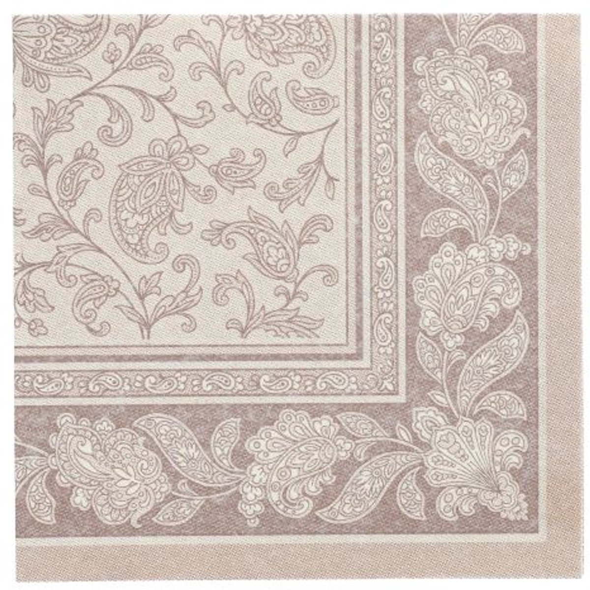 8x 20 Servetten ROYAL Collection 1/4 vouw 40 cm x 40 cm mocca Ornaments