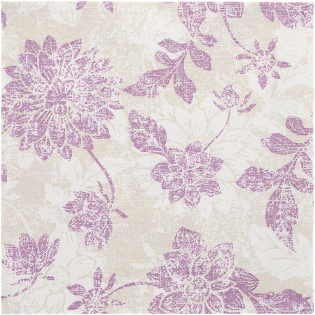 8x 20 Servetten ROYAL Collection 1/4 vouw 40 cm x 40 cm paars Flowers
