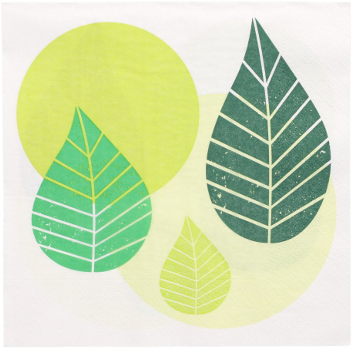 10x 20 Servetten 3-laags 1/4 vouw 40 cm x 40 cm groen Graphic Leaves