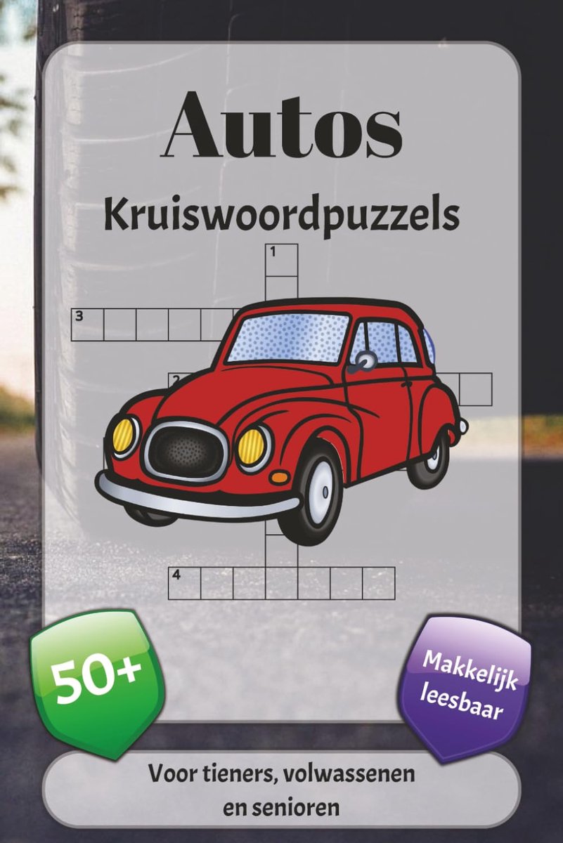 Kruiswoordpuzzelboek - Puzzelboek Auto - Reis Puzzels - Makkelijk Leesbaar - 6x9 Inch