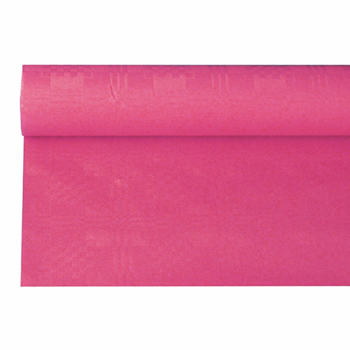 12x Tafelkleed papier met damastprint 6 m x 12 m fuchsia