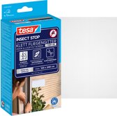 tesa INSECT STOP H&L Fly Screen Premium for Windows - hor met sterke klittenband, verwijderbaar zonder resten, op maat snijden - 120 x 240 cm - wit (lichte privacy)