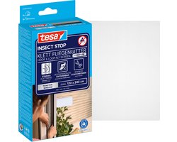 tesa INSECT STOP H&L Fly Screen Premium for Windows - hor met sterke klittenband, verwijderbaar zonder resten, op maat snijden - 120 x 240 cm - wit (lichte privacy)
