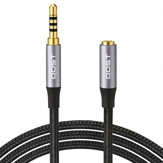 Câble d'extension aux QOST avec connecteurs mâles et femelles de 3,5 mm, câble tressé.