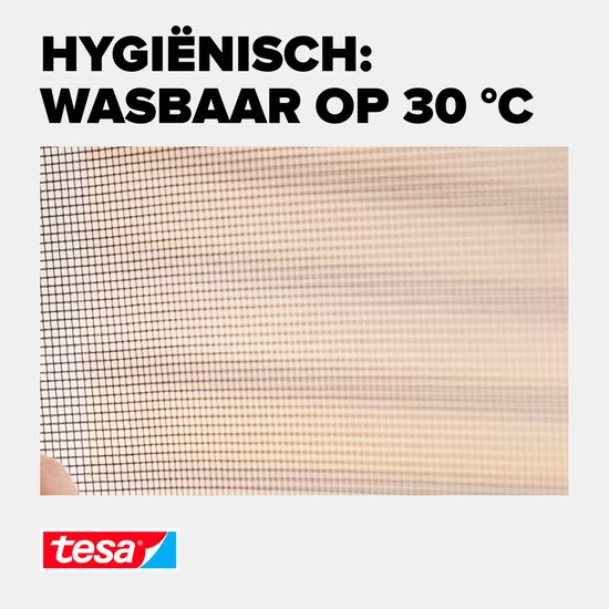 tesa INSECT STOP H&L Fly Screen Premium for Windows - hor met sterke klittenband, verwijderbaar zonder resten, op maat snijden - 170 x 180 cm - antraciet (transparant)