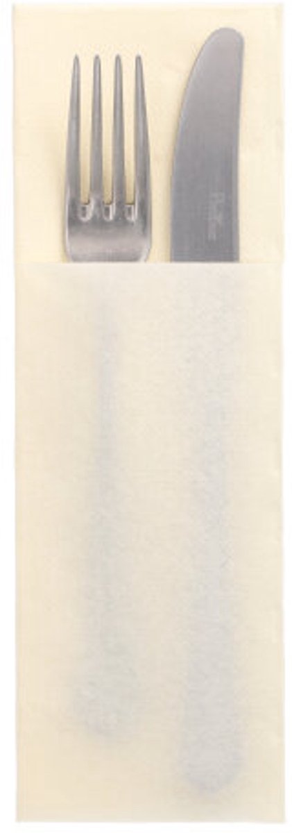 8x 50 Servetten DAILY Collection 48 cm x 30 cm champagne met bestekvouw