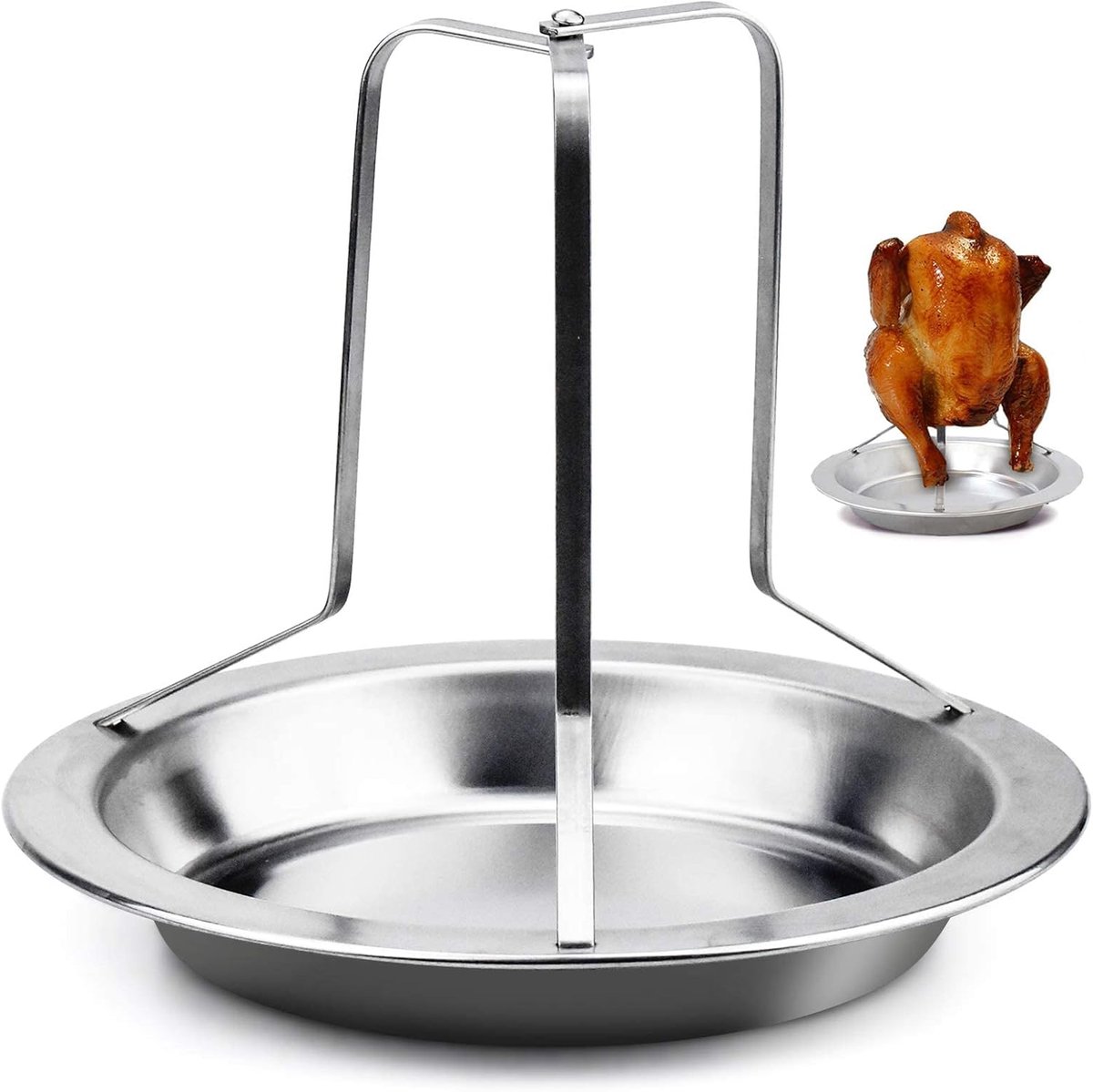 Kip Grill Rek - Kip Houder - BBQ Kip Braden - Roestvrij Staal - 19.5 x 17 cm