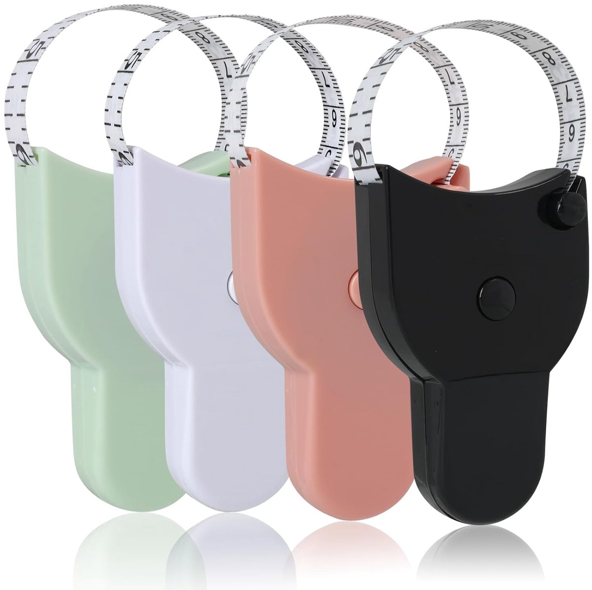 Meetlint Set - Lichaamsmeting Flexibel - Naaien Fitness - Intrekbaar Met Knoppen - 150 cm Dubbelzijdig - 4 Stuks Kleuren