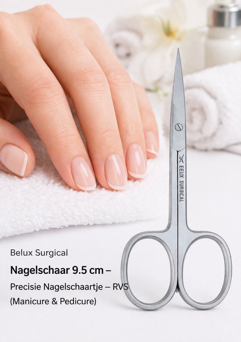Belux Surgical Nagelschaar 9.5 cm – Precisie Nagelschaartje – RVS (Manicure & Pedicure)