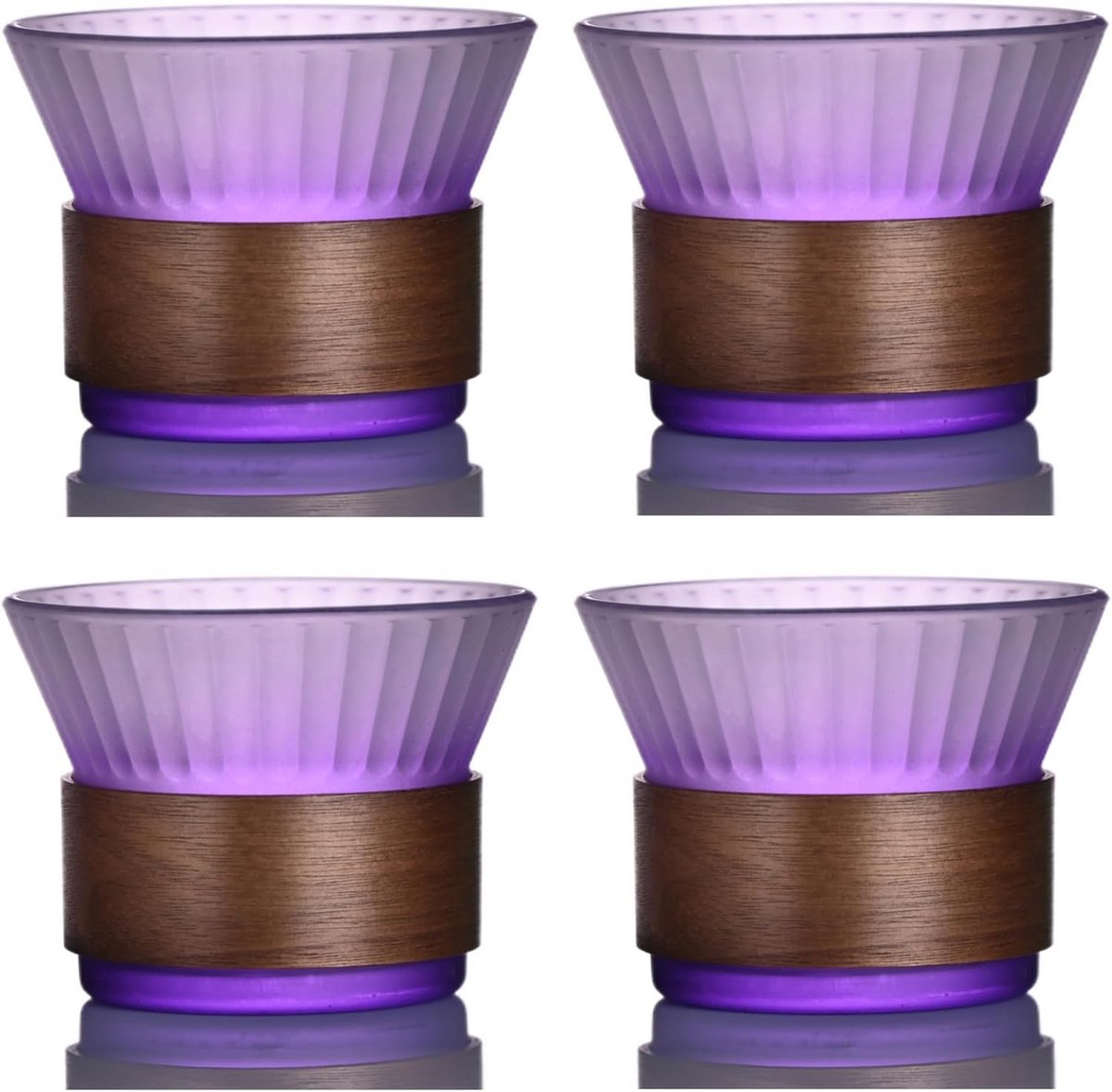 Set van 4 Cappuccino Glazen, Matcha Kopjes Roze - Hittebestendig en Kleurrijk - 220 ml