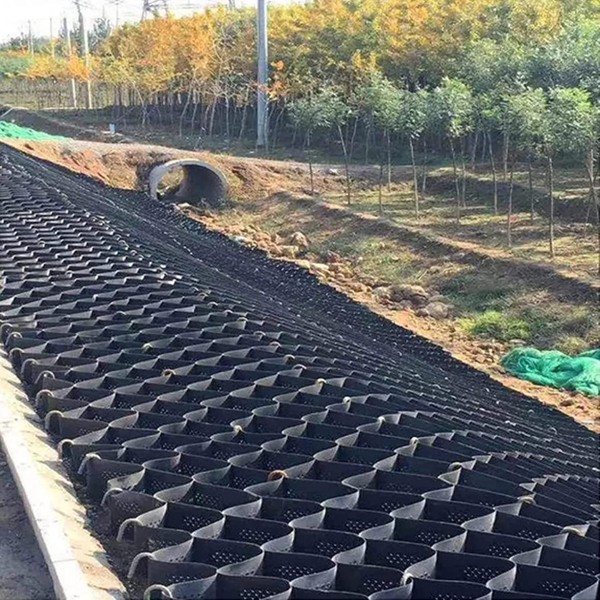 Grondstabilisator Raster - Bodem Ondersteuning - Landschapsarchitectuur - Hoge Dichtheid Polyethyleen - 1m x 1m