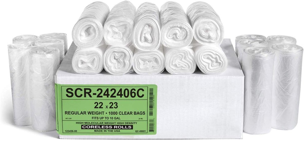 Vuilniszakken 8 Gallon - Prullenbakzakken Huishoud - Dagelijks Afval - Extra Sterke Dichtheid - 1000 Stuks - Transparant