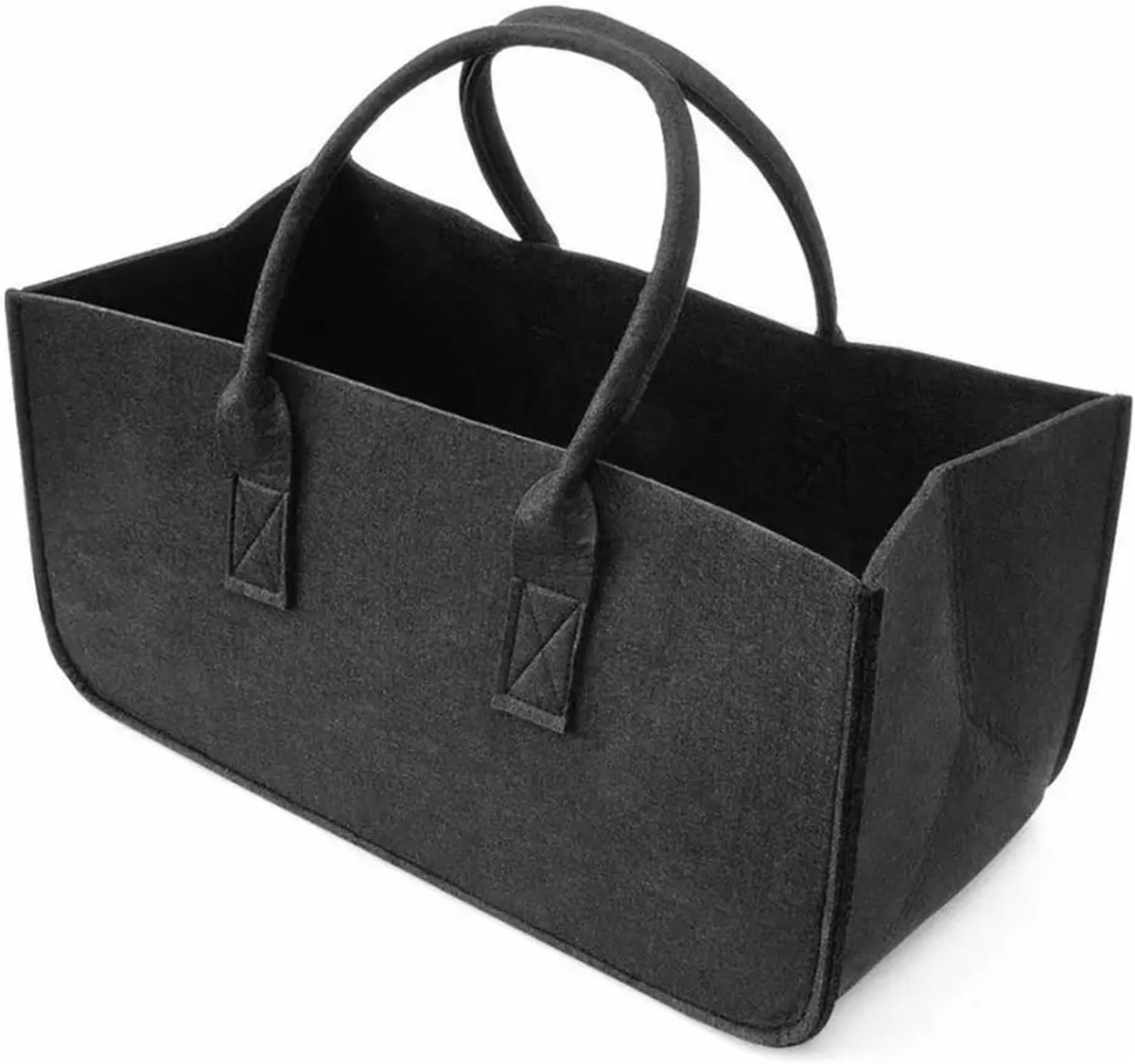 Brandhout Mand - Hout Opslag - Haard Aanmaak - Inklapbaar Ontwerp - 50x25x25 cm - Grijs