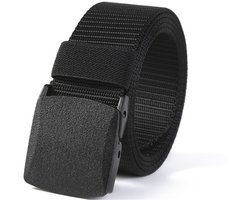 Loud and Clear® Riem - Broekriem - Koppelriem - Zonder Gaatjes - Heren - Dames - Zwart - 120cm