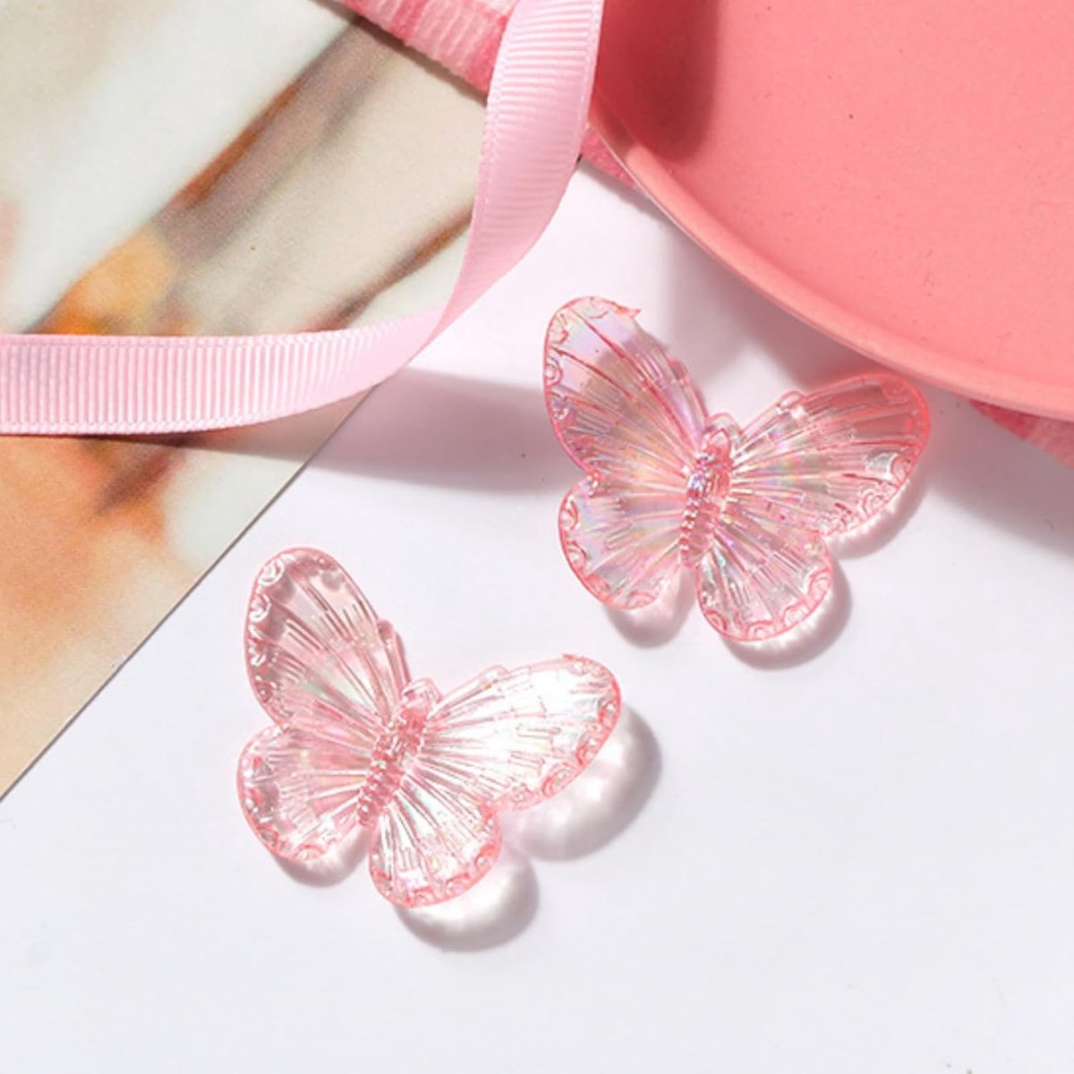 Haarclips Krokodil - Vlinder Accessoires - Dagelijkse Styling - Set van 6 - 3 cm Clips - Roze