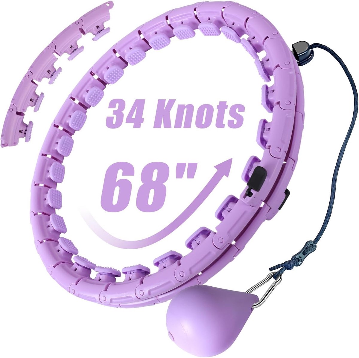 Verzwaarde Hoepel - Fitness Ring - Taille Training - Soepele Loopbaan - 32 Knopen - Paars