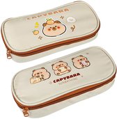 Capybara pluche etui, schattig doorzichtig etui, meerlagige etui met grote capaciteit met pluche en naalden, schattige make-up tas voor op het werk, Conventioneel, Refer to description